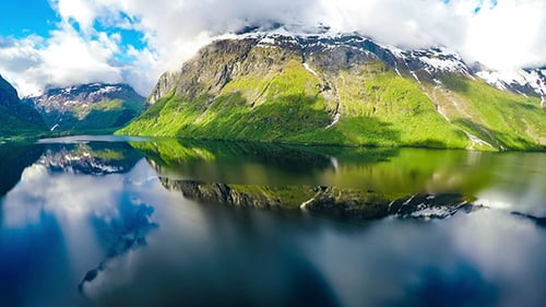 Aerial Of Beautiful Nature Norway