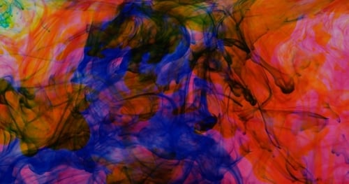 Colorful Inks Dissolving and Drifting in Water