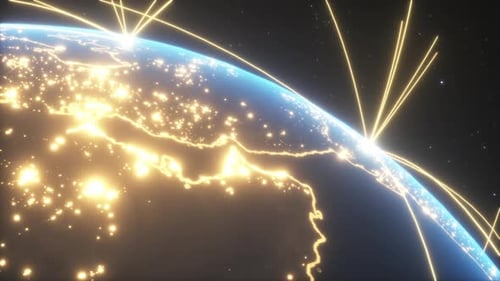 Weltweite Verbindungen mit Stadtlichtern