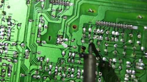 Soldering Electronics On Circuit Board