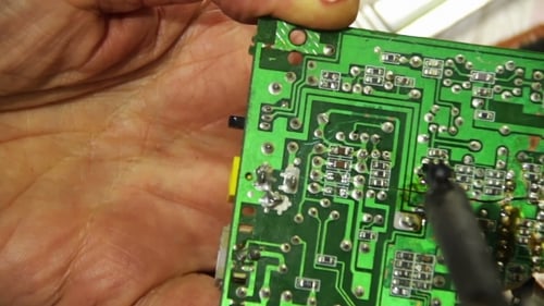 Soldering Electronics On Circuit Board