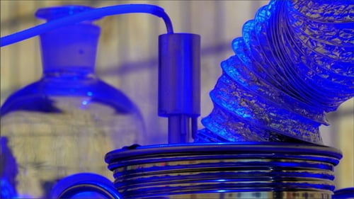 Blue Lights on the Big Barrel with Tubes