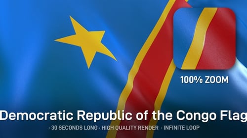 Flag of Democratic Republic of Congo Waving Seamlessly