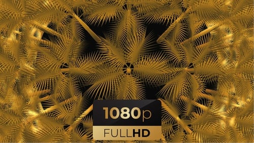 Golden Palm Fronds Decorative Seamless Looping Background