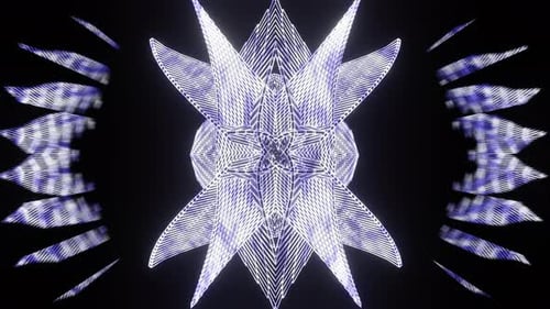 Neon Wireframe Figures Digital Fractal