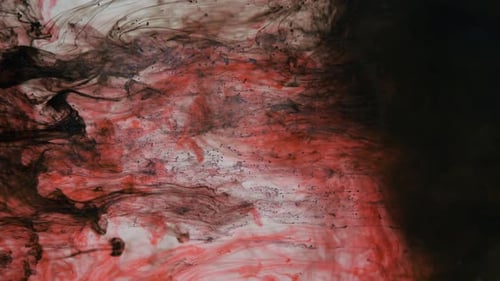 Abstract Red and Black Ink Swirls