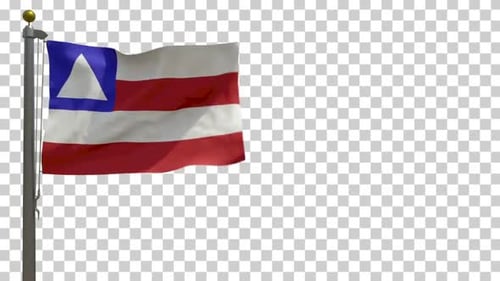 Bahia State Flag Waving on Alpha Channel