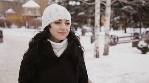 Beautiful Girl Is In Winter Park