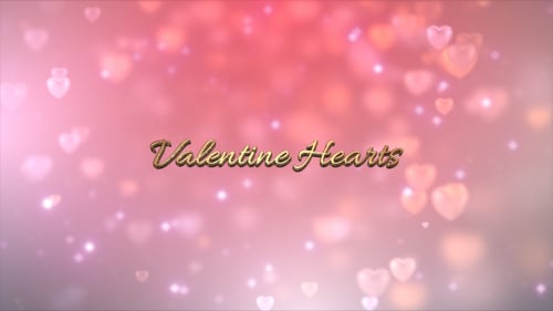 Romantic Floating Hearts Bokeh Background
