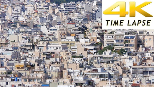 Residential View of Dense Apartments of Athens, Greece