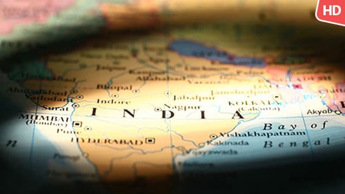 Close Up of India on a Map