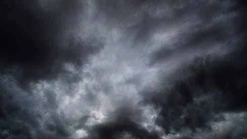 Grayscale Sky with Dramatic Storm Clouds