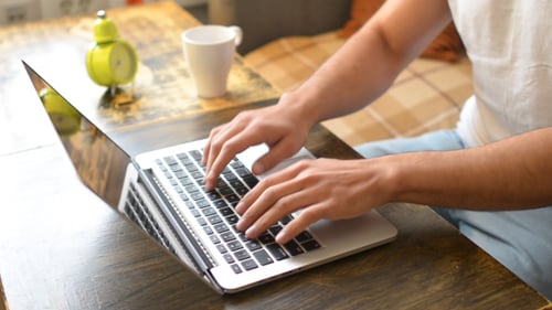 Typing, Doing Online Work