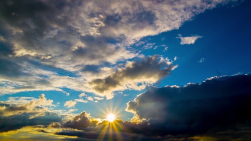 Dramatic Clouds and Golden Sunbeams Time Lapse