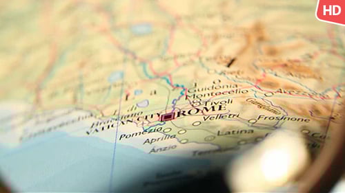 Map Reveals City of Rome with Magnifying Glass