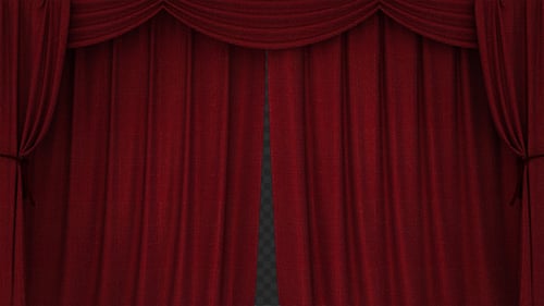 Realistic Red Curtain Transition