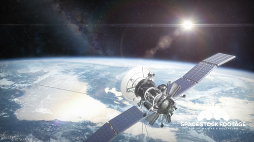 Futuristic Satellite Orbiting Earth for Global Communication