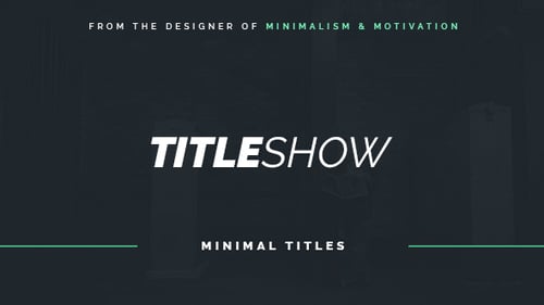 Modern Minimal Typography Title Animations and Lower Thirds