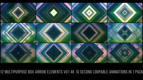 Multipurpose Box Arrow Green V01