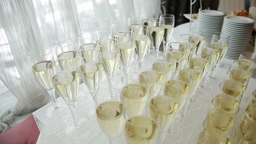 Sparkling Champagne Glasses Ready for an Event