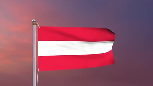 Realistic Waving Flag of Austria Animation