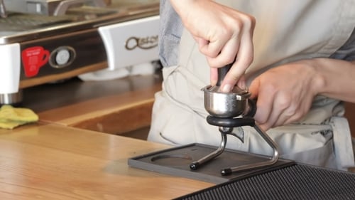 Barista Preparing Espresso at Coffee Shop