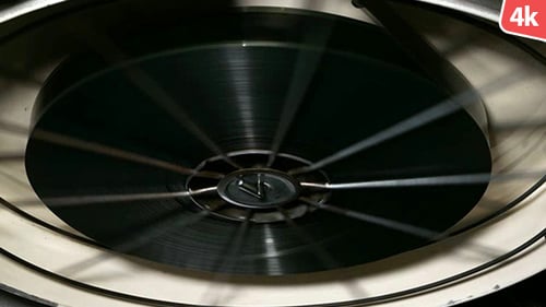Spinning Film Reel Turning Quickly