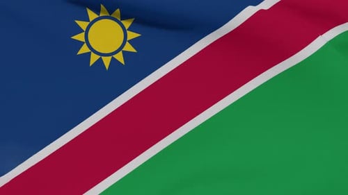 Waving Flag of Namibia Realistic Fabric Animation