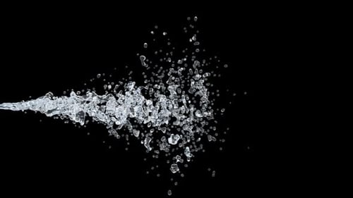 Realistic Fluid Water Stream and Bursting Spray Animation