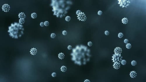 Animated Microscopic Virus Particles Background