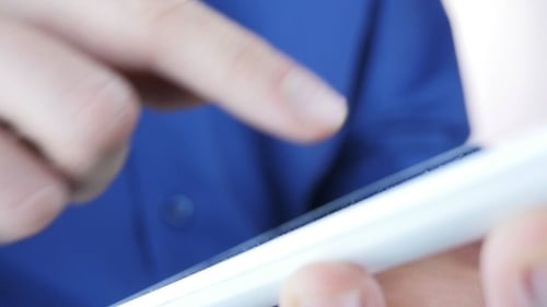 Finger Using Touch Screen On Touchpad
