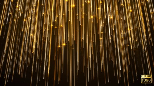 Elegant Golden Particle Streaks Abstract Animation