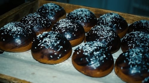 Bread Bakery Food Factory Production With Fresh Products