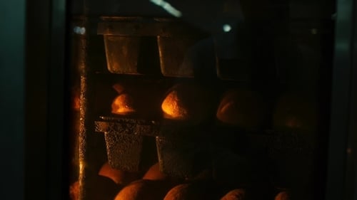 Bread Bakery Food Factory Production With Fresh Products, Flour, Dough, Bread