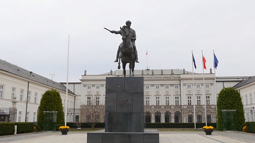 Statue Of Josef Poniatowski In Front Of The Presidential Palace Warsaw