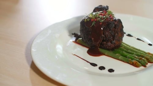 Close Up of a Beautifully Plated Beef Dish