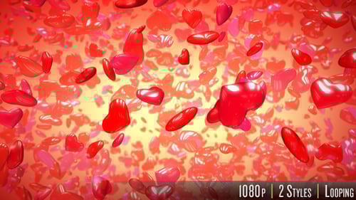 Floating Red Hearts Background for Romantic Celebrations