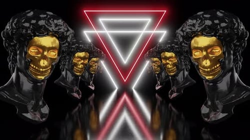 David Gold Skull VJ Loop Background 4K