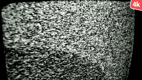 Retro Television Screen Displaying White Noise and Static