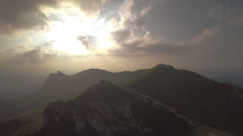 Mountain Range Aerial at Golden Hour