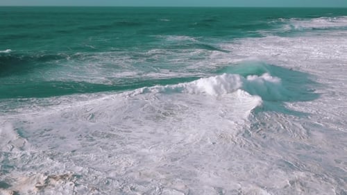 Ocean Waves Breaking On Shore