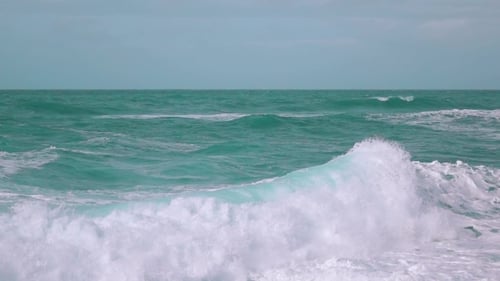 Ocean Waves Breaking On Shore