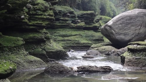 Mountain River In einer tiefen Schlucht
