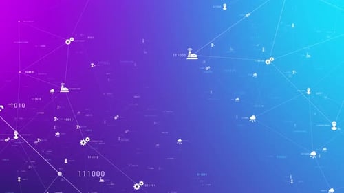 Industrie 4.0 Technologie der künstlichen Intelligenz Hintergrundanimation 4K
