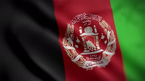 Realistic Waving Afghanistan Flag Animation Loop