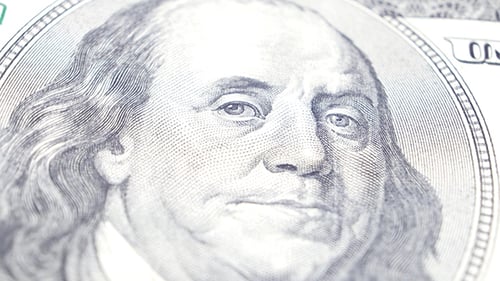 Macro Shot of Hundred Dollar Bill Portrait