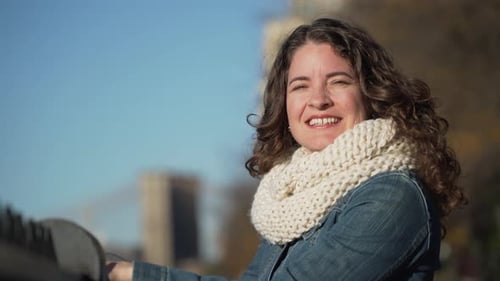 A Beautiful Woman Near The Brooklyn Bridge 5