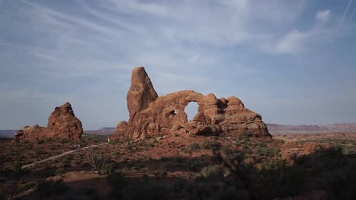 Dolly Shot de l'arche de la tourelle dans le parc national des Arches 2