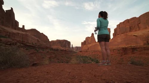 Dolly Shot Of Woman In Arches National Park 6