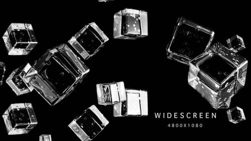 Abstract Clear Ice Cubes Floating Seamless Loop Background